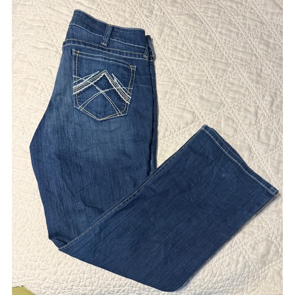 Ariat Denim - Ariat REAL Riding Jean Women 34R Blue Ocean Whipstitch Bootcut Denim